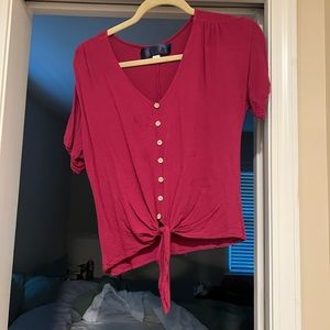 Magenta tie top